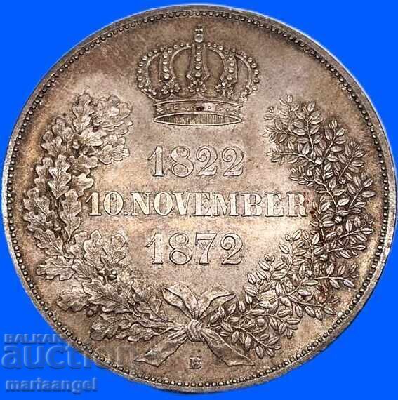 Доставка на Двоен Талер 1872 Германия 37г Саксония юбилей 50гг 1822-1872 Доставка на Двоен Талер 1872 Германия 37г Саксония юбилей 50гг 1822-1872