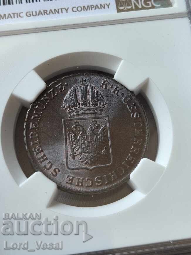 Австрийска империя 1 Kройцер 1816 A NGC MS 65 BN - 5 Австрийска империя 1 Kройцер 1816 A NGC MS 65 BN - 5