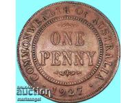 Australia 1 Penny 1927 30mm Bronze