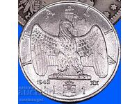 1 Lira 1942 Italy Victor Emmanuel III Fascist Eagle