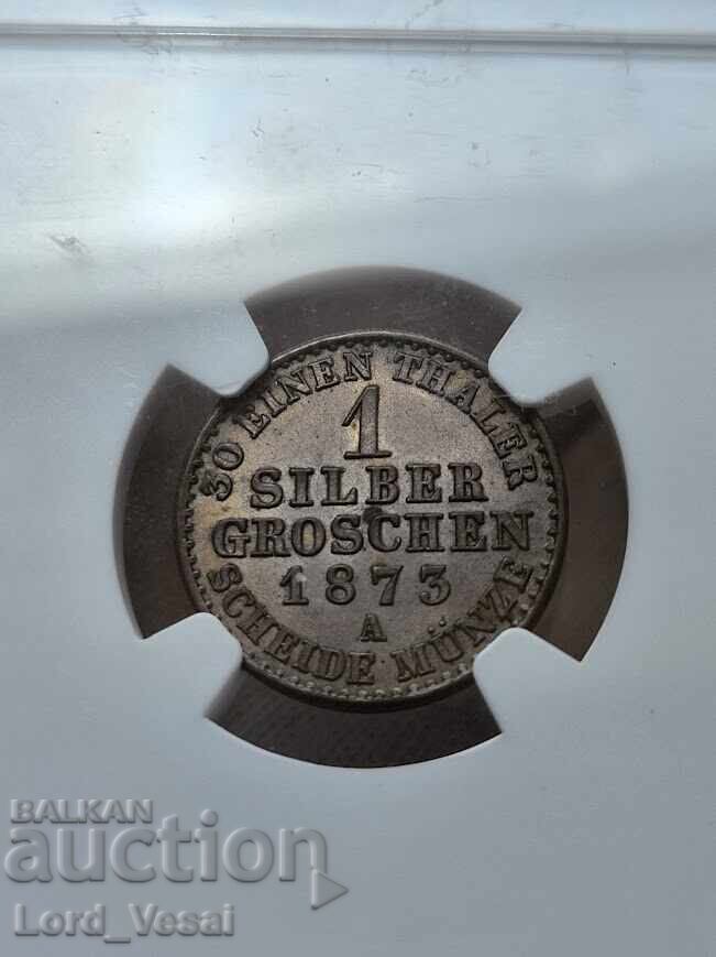 Delivery of Kingdom of Prussia 1 silver groschen 1873 A NGC MS 64 Delivery of Kingdom of Prussia 1 silver groschen 1873 A NGC MS 64