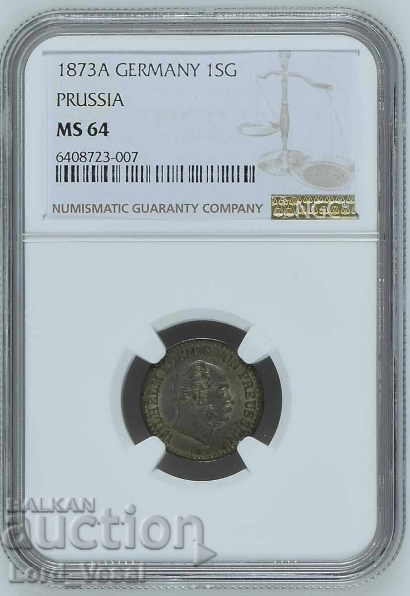 Kingdom of Prussia 1 silver groschen 1873 A NGC MS 64 Kingdom of Prussia 1 silver groschen 1873 A NGC MS 64