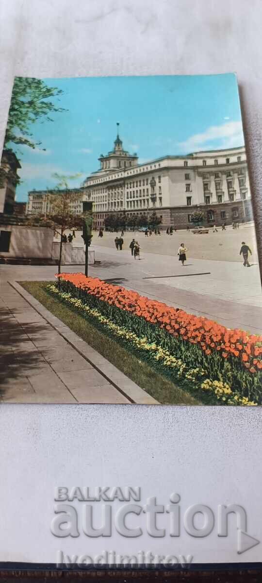 Пощенска картичка София Партийният дом 1961 Пощенска картичка София Партийният дом 1961