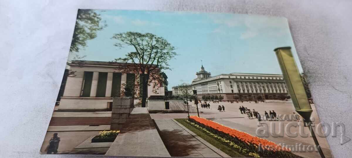 П К София Мавзолеят Георги Димитров и Партийният дом 1961 П К София Мавзолеят Георги Димитров и Партийният дом 1961