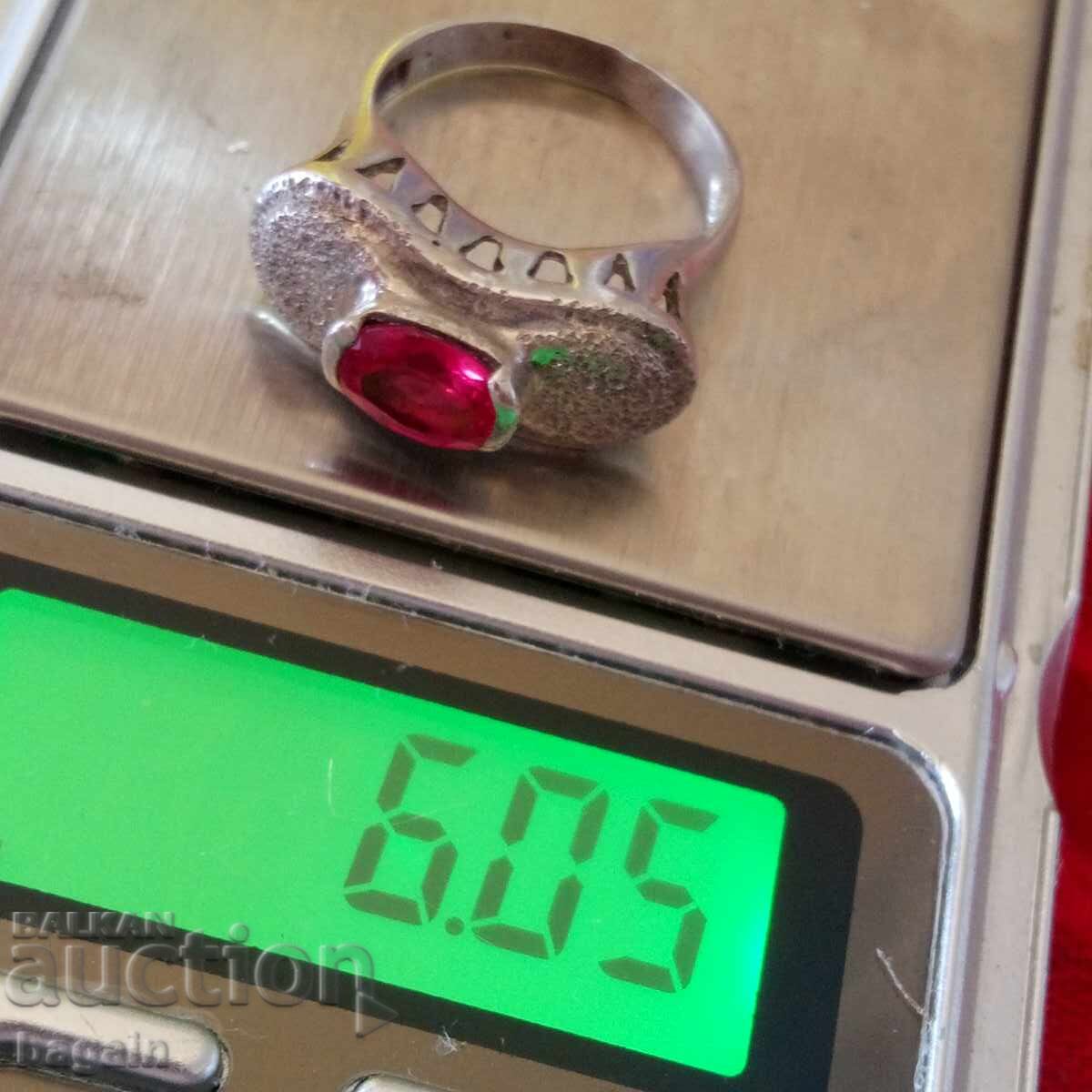 Delivery of Unique ruby ring. Silver