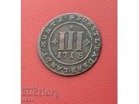 Германия-Епископство Падерборн-3 пфенига 1718