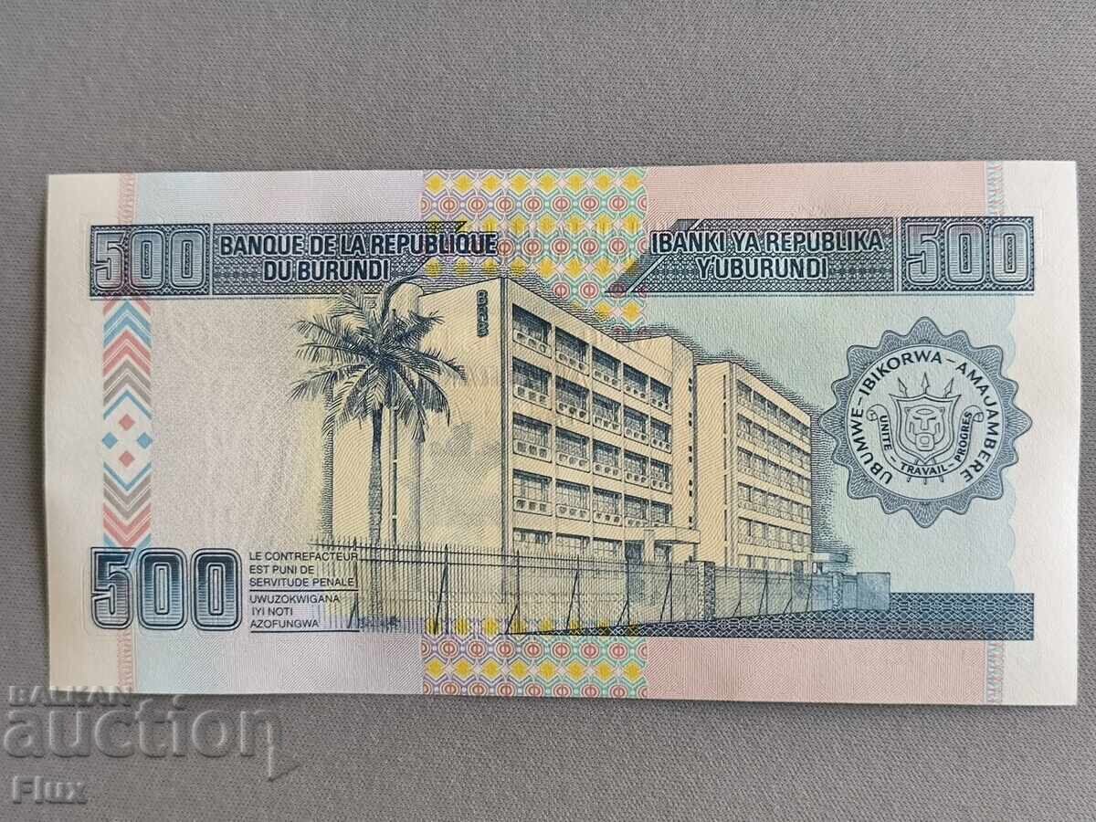 Банкнота - Бурунди - 500 франка UNC | 2013г. с цена € 2.25 | 4.40 лв. Банкнота - Бурунди - 500 франка UNC | 2013г. с цена € 2.25 | 4.40 лв.