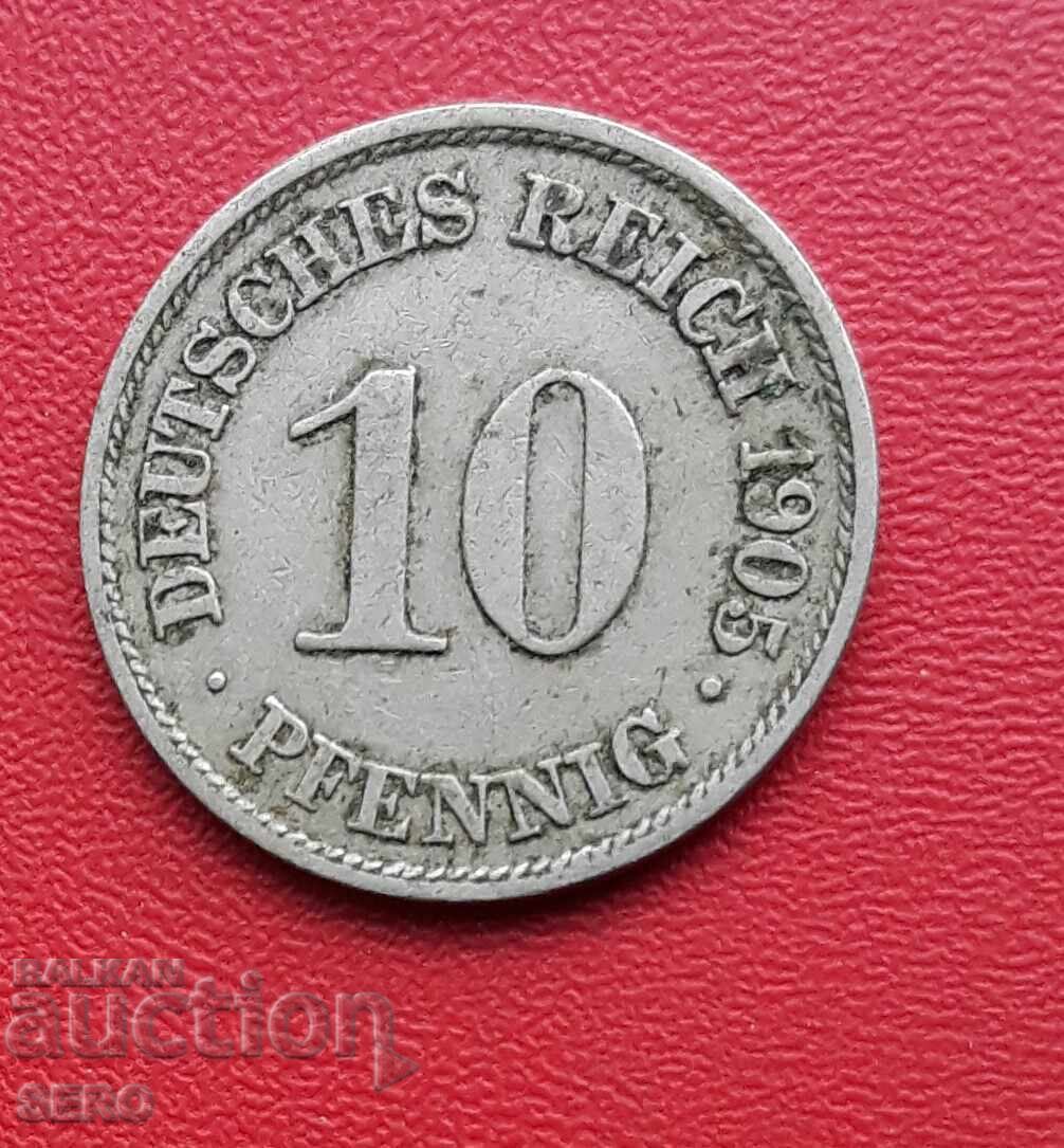 Германия-10 пфенига 1905 А-Берлин Германия-10 пфенига 1905 А-Берлин