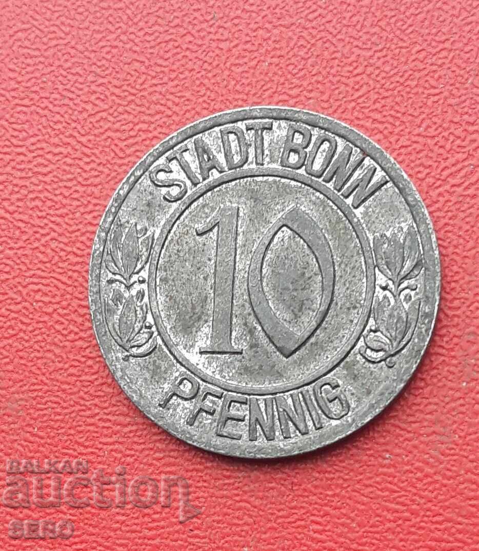 Германия-С.Рейн-Вестф.-Бон-10 пф.1920-Бетховен-отл.запазена Германия-С.Рейн-Вестф.-Бон-10 пф.1920-Бетховен-отл.запазена