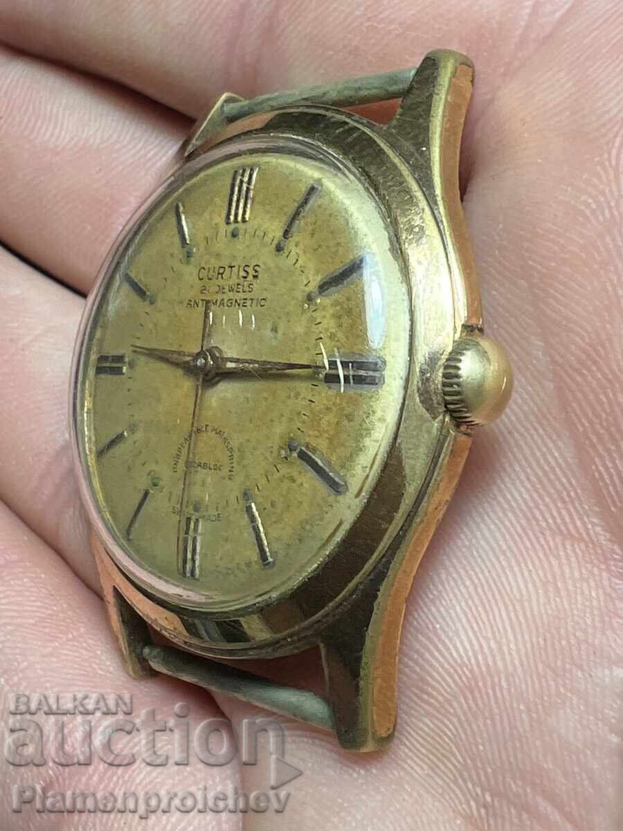 Аукцион МЪЖКИ ПОЗЛАТЕН ШВЕЙЦАРСКИ ЧАСОВНИК CURTISS ANTIMAGNETIC 21 К Аукцион МЪЖКИ ПОЗЛАТЕН ШВЕЙЦАРСКИ ЧАСОВНИК CURTISS ANTIMAGNETIC 21 К