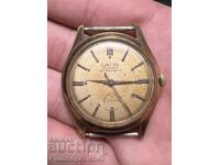 МЪЖКИ ПОЗЛАТЕН ШВЕЙЦАРСКИ ЧАСОВНИК CURTISS ANTIMAGNETIC 21 К