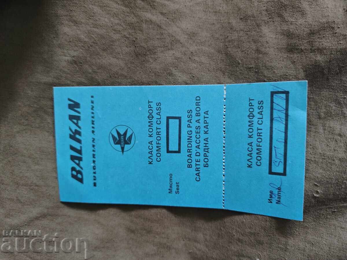 Balkan Comfort Class boarding pass Balkan Comfort Class boarding pass