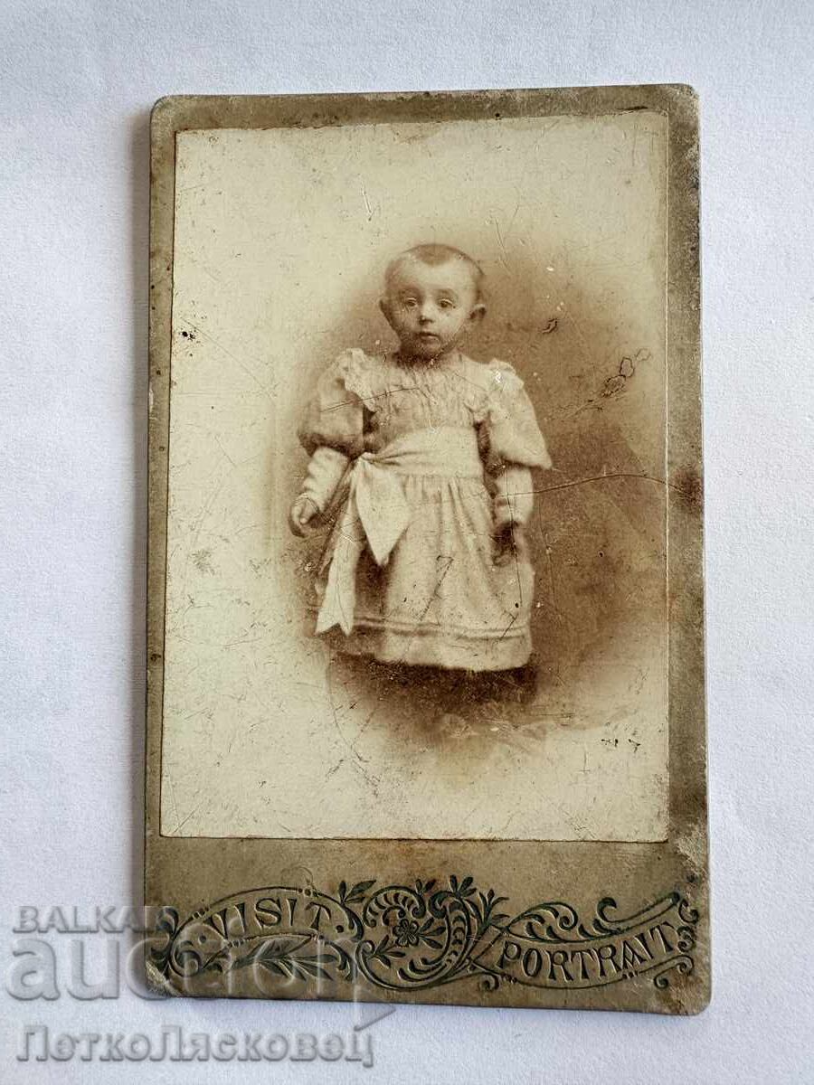 Fotografie veche pe carton copil