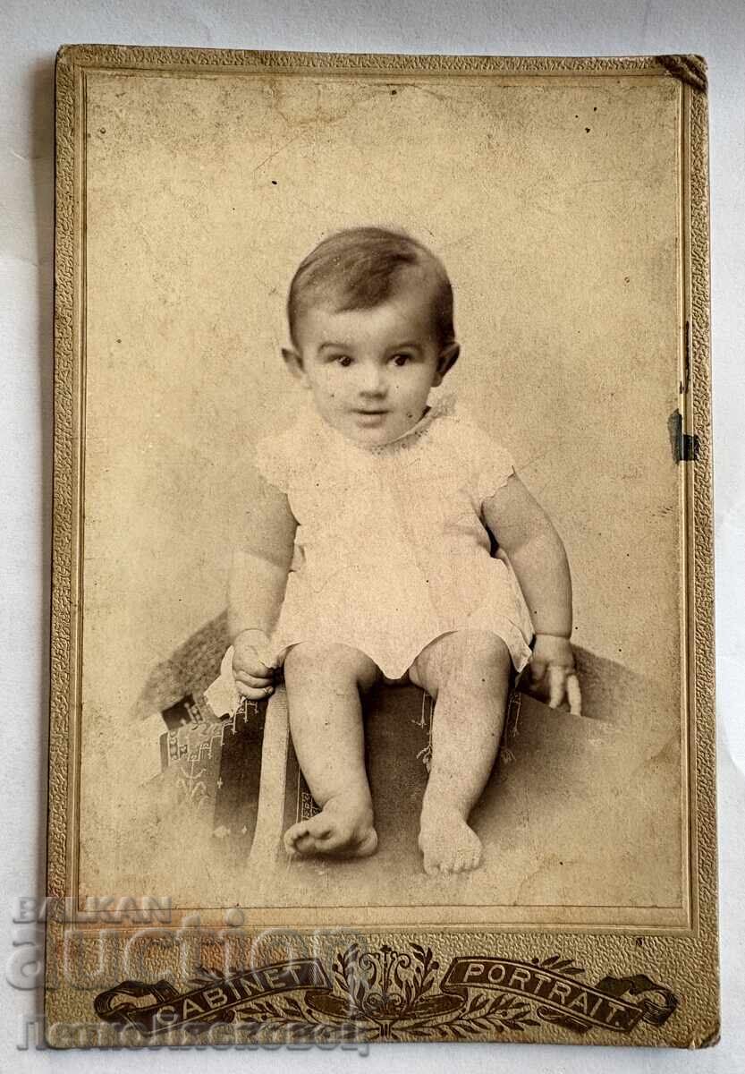 Стара снимка картон дете Търново 1901 г. Стара снимка картон дете Търново 1901 г.