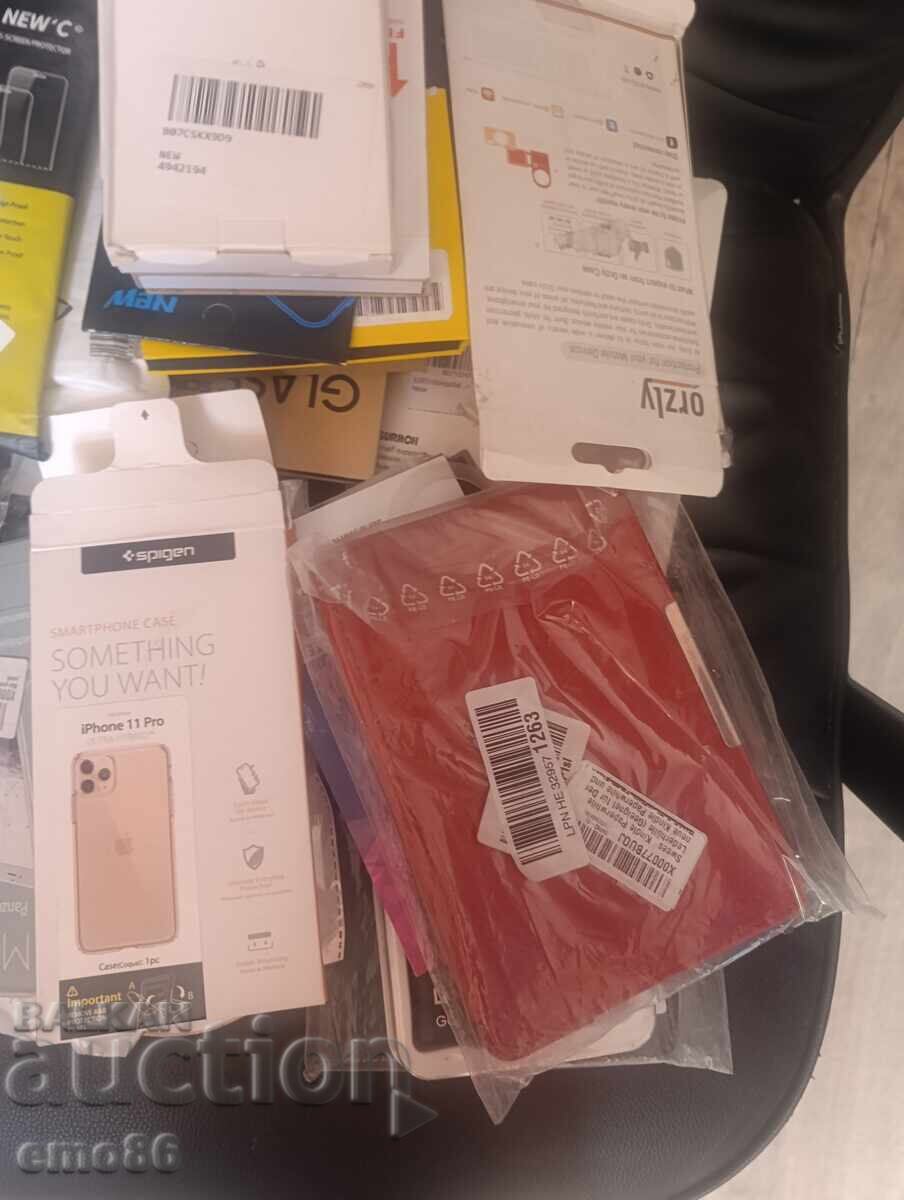 Lot of 31 phone screen protectors and cases with price € 3.10 | 6.06 BGN Lot of 31 phone screen protectors and cases with price € 3.10 | 6.06 BGN