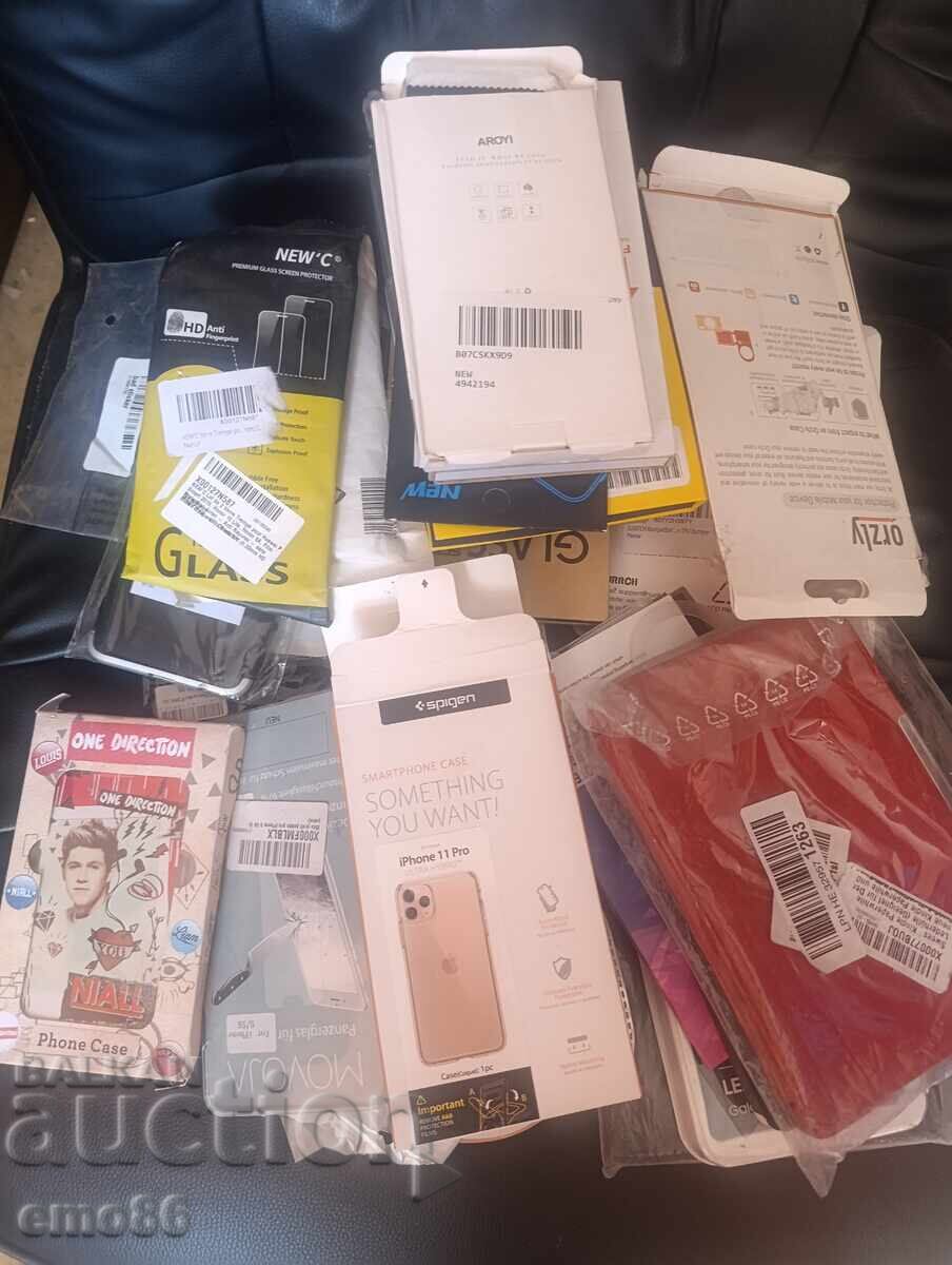 Lot of 31 phone screen protectors and cases Lot of 31 phone screen protectors and cases