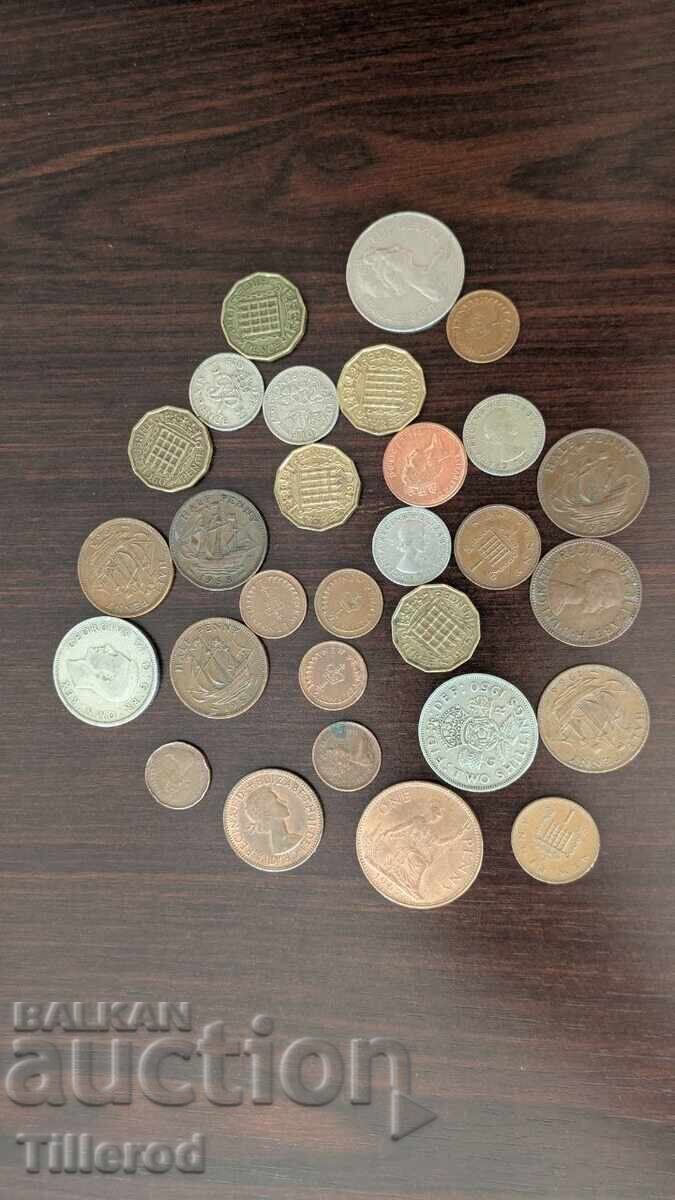 Θεματική παρτίδα νομισμάτων από τη Μεγάλη Βρετανία. Περίπου 34 τμχ με τιμή € 2.50 | 4.89 BGN