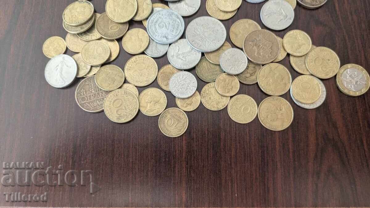 Auction THEMATIC lot of coins from France (francs and centimes, bimetal) Auction THEMATIC lot of coins from France (francs and centimes, bimetal)