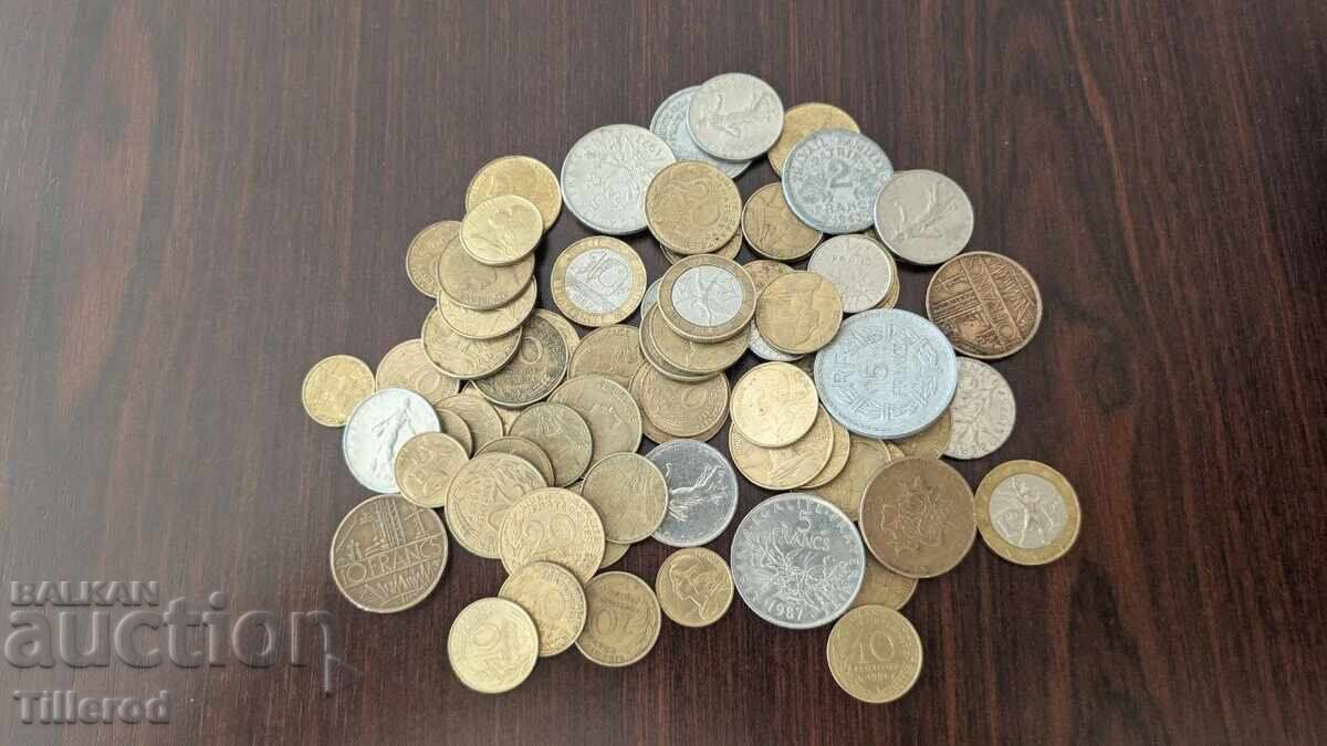 THEMATIC lot of coins from France (francs and centimes, bimetal) THEMATIC lot of coins from France (francs and centimes, bimetal)