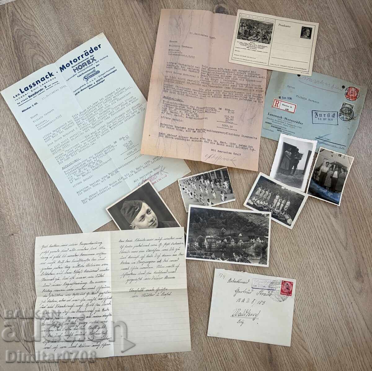 Arhivă germană 1936-1940: Fotografii, scrisori, doc. Horex Motorrad Arhivă germană 1936-1940: Fotografii, scrisori, doc. Horex Motorrad