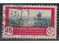 Ισπανικό Μαρόκο-1946-Χειροτεχνία-Κυνήγι, σφραγίδα