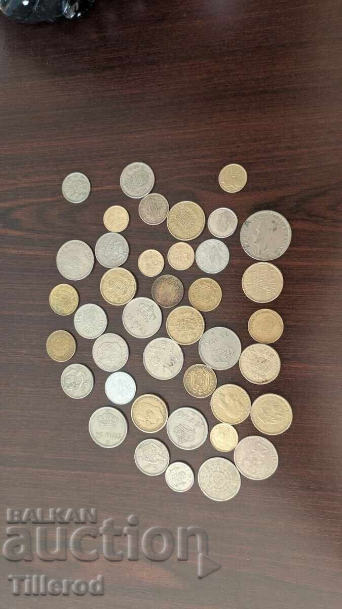 Nice lot of coins from Spain and Portugal. About 46 pcs with price € 2.50 | 4.89 BGN