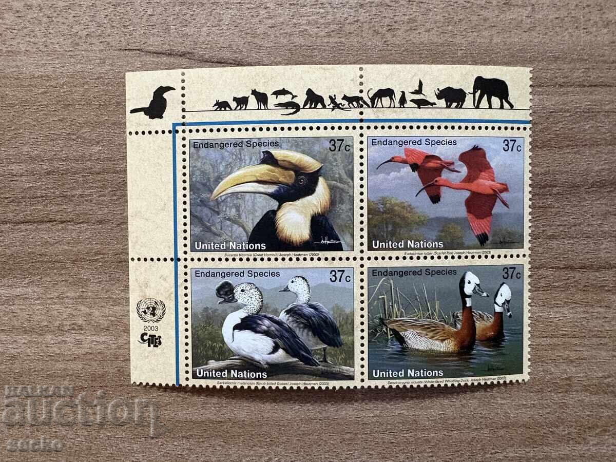 ONU New York - Specii pe cale de dispariție - 30 ani de Convenție (2003) MNH
