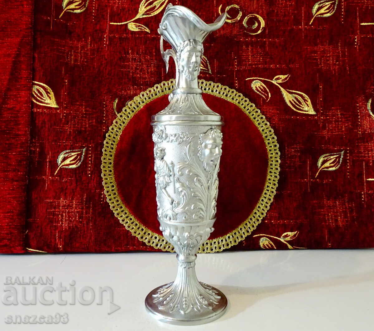 Italian pewter vase, pitcher, candlestick, goblet, masterpiece with price € 205.00 | 400.95 BGN Italian pewter vase, pitcher, candlestick, goblet, masterpiece with price € 205.00 | 400.95 BGN