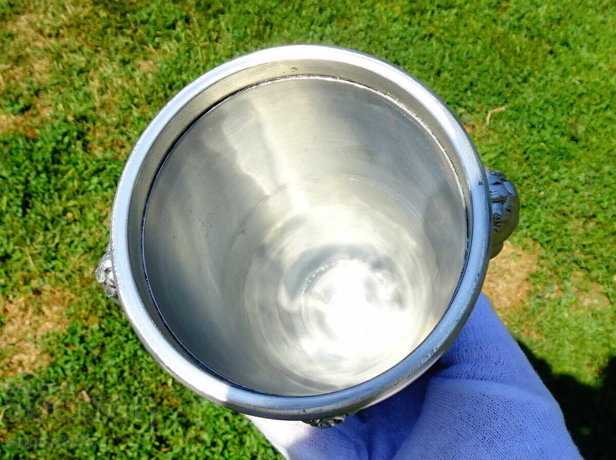 Italian pewter vase, pitcher, candlestick, goblet, masterpiece - 5 Italian pewter vase, pitcher, candlestick, goblet, masterpiece - 5