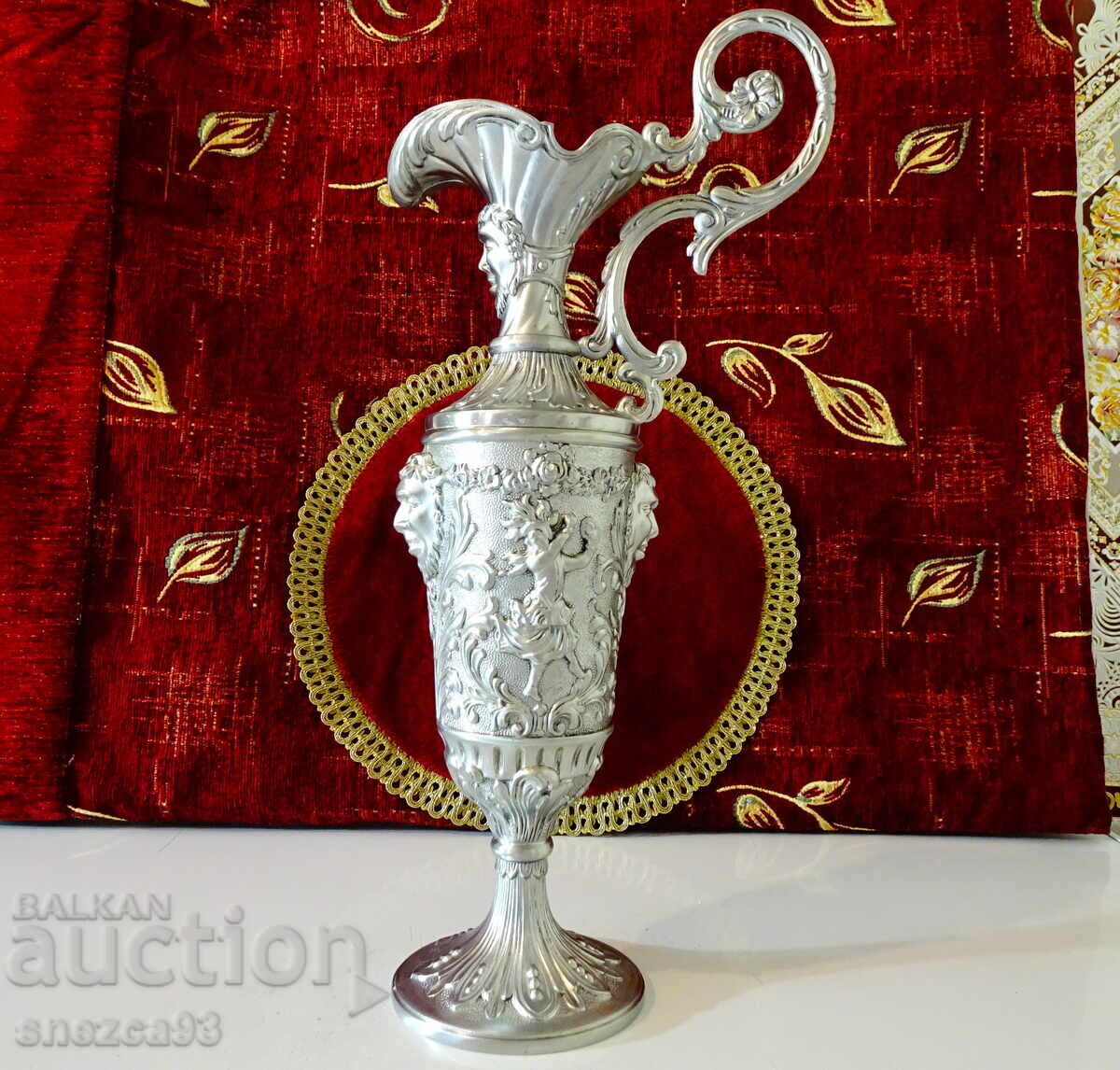 Italian pewter vase, pitcher, candlestick, goblet, masterpiece - 7 Italian pewter vase, pitcher, candlestick, goblet, masterpiece - 7