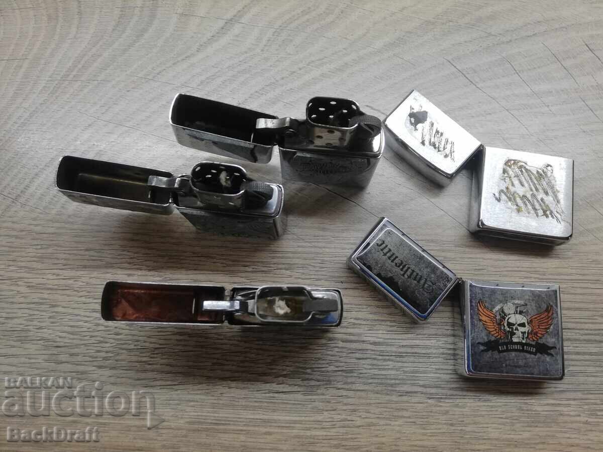 Lot of 5 Zippo Gasoline Lighters, Zippo Harley Davidson - 5 Lot of 5 Zippo Gasoline Lighters, Zippo Harley Davidson - 5