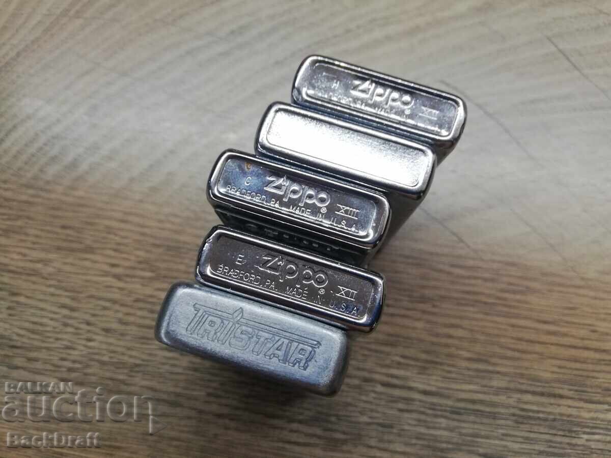Lot of 5 Zippo Gasoline Lighters, Zippo Harley Davidson - 6 Lot of 5 Zippo Gasoline Lighters, Zippo Harley Davidson - 6