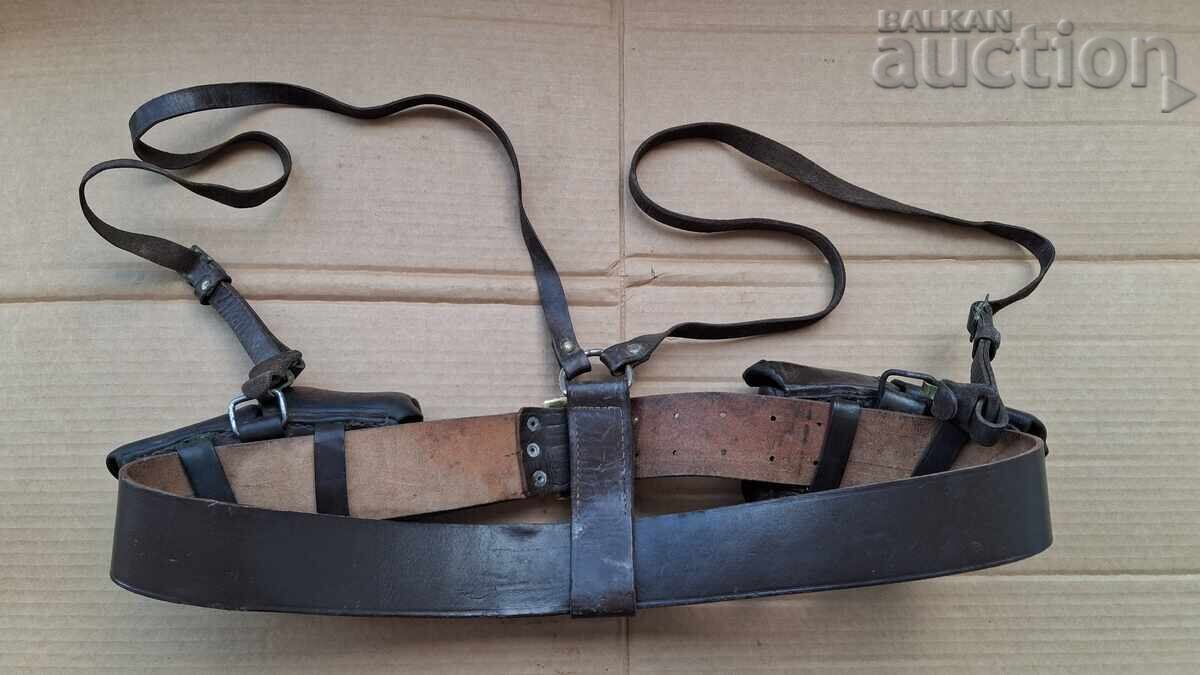 Licitație Centură cu bretele în Y tip WW2 cu portîncărcătoare M95 Mosin Mauser K98