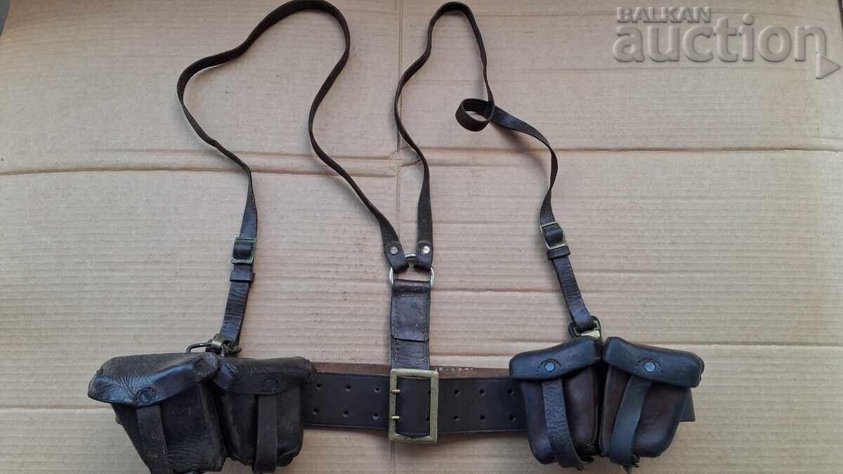 Centură cu bretele în Y tip WW2 cu portîncărcătoare M95 Mosin Mauser K98