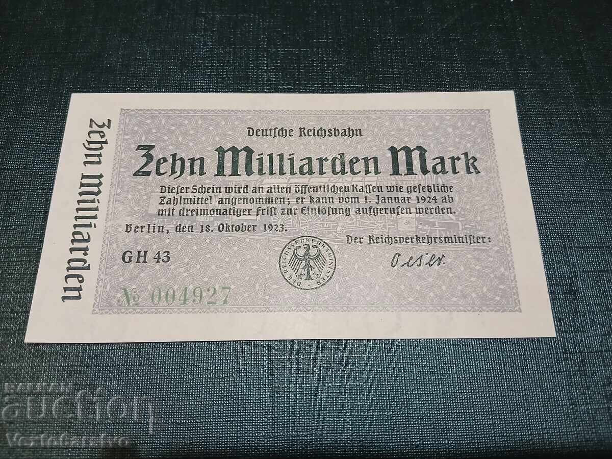 БАНКНОТА-10 МИЛИАРДА МАРК-10 000000000 MARK-UNC. БАНКНОТА-10 МИЛИАРДА МАРК-10 000000000 MARK-UNC.
