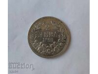 Monedă de argint Bulgaria 2 Leva 1891 BZC