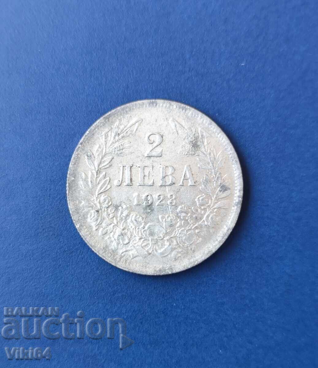 Монета Царство България 2 лева 1923 г. БЗЦ Монета Царство България 2 лева 1923 г. БЗЦ