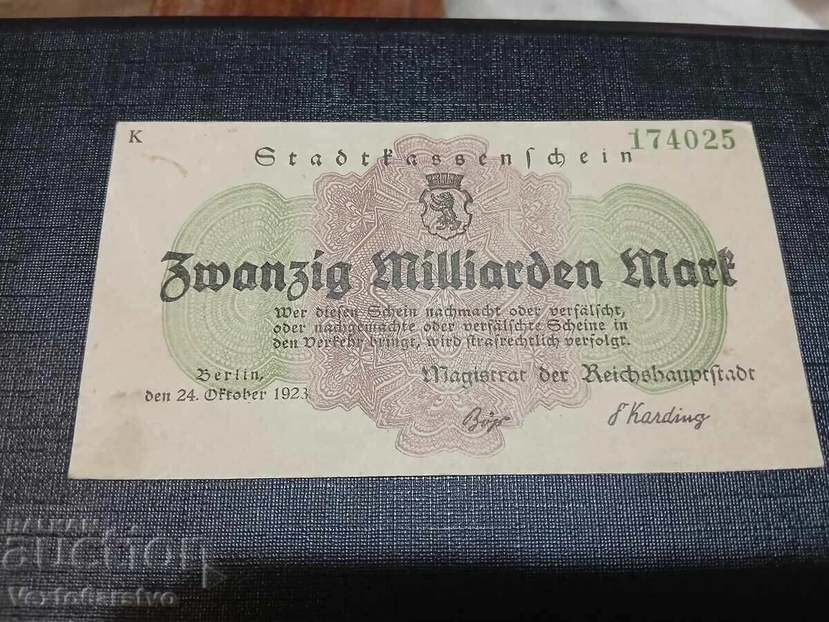 БАНКНОТА-20 МИЛИАРДА МАРК-20 000000000 MARK-UNC. БАНКНОТА-20 МИЛИАРДА МАРК-20 000000000 MARK-UNC.