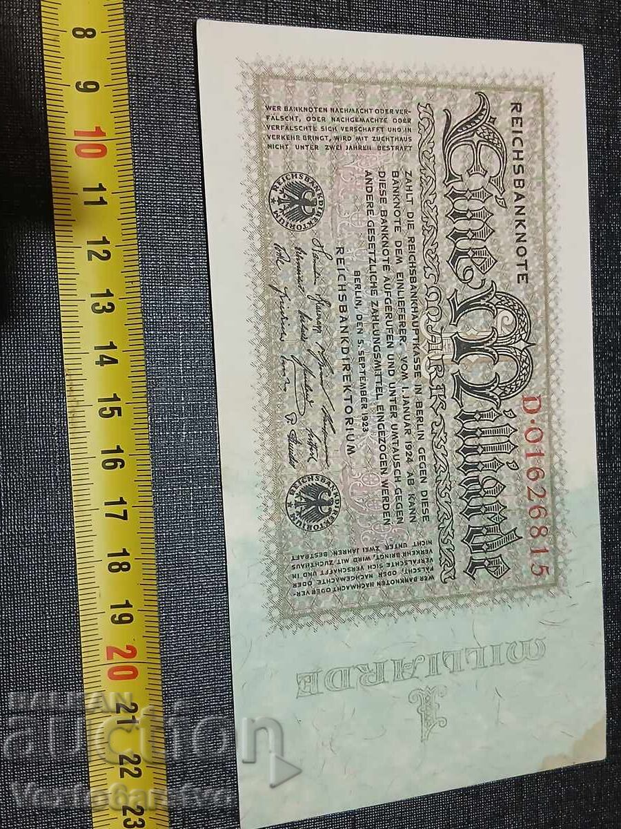 Аукцион БАНКНОТА- 1 МИЛИАРДА МАРК-1 000000000 MARK-UNC. Аукцион БАНКНОТА- 1 МИЛИАРДА МАРК-1 000000000 MARK-UNC.