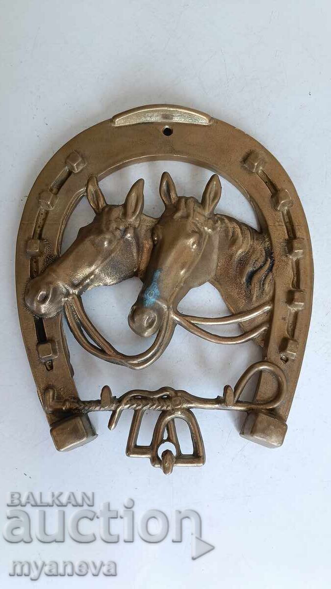 Vintage, bronze, wall-mounted horseshoe with horses with price € 45.00 | 88.01 BGN