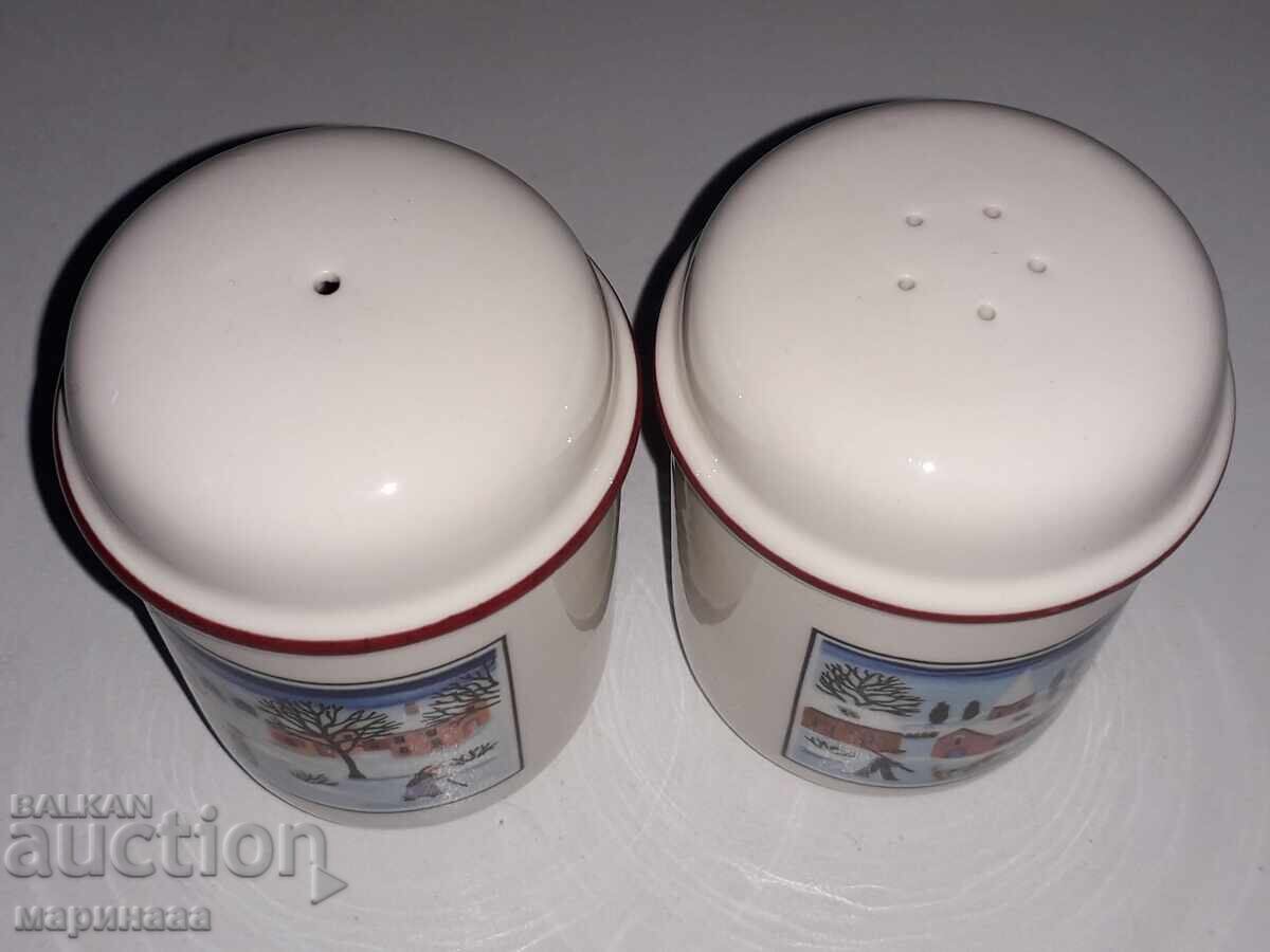 Auction SET. SALT, PEPPER. PORCELAIN Auction SET. SALT, PEPPER. PORCELAIN
