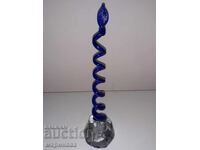 DESIGNER CANDLE HOLDER. BLOWN GLASS