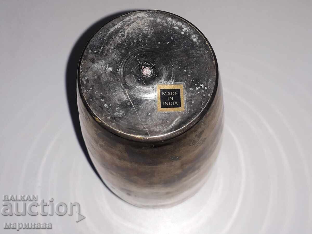 OLD VASE. BRASS. SILVER PLATING, GOLD PLATING - 5 OLD VASE. BRASS. SILVER PLATING, GOLD PLATING - 5