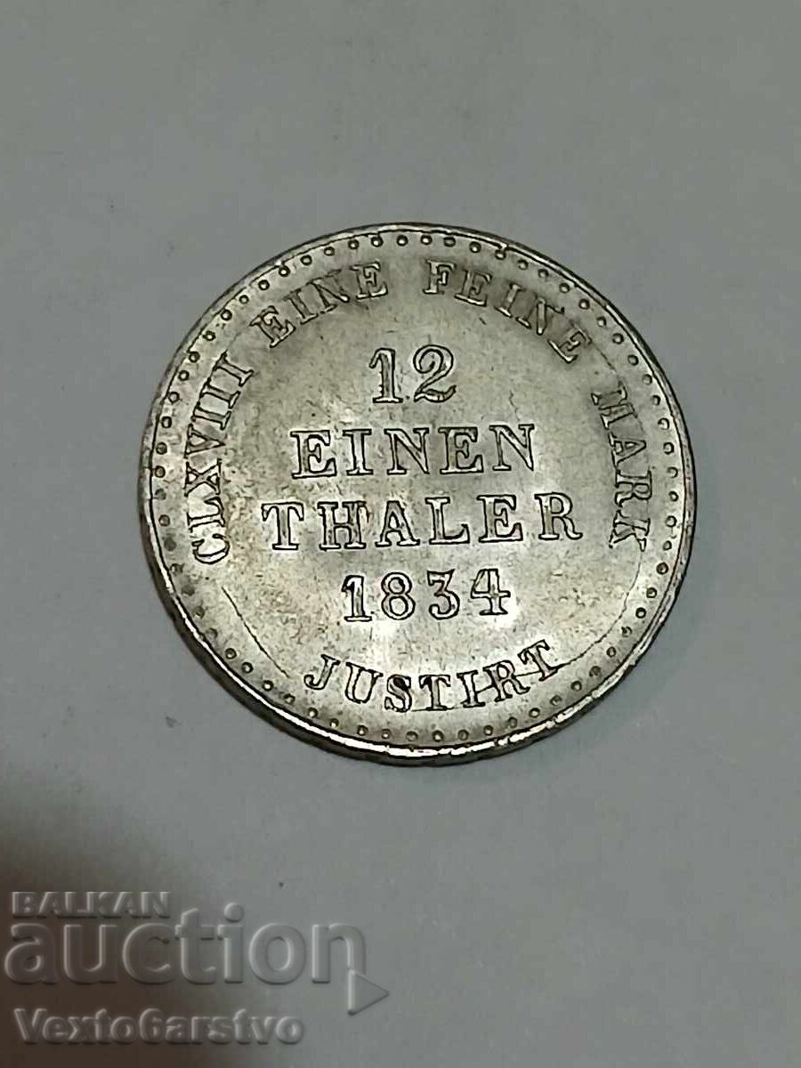 МОНЕТА-ГЕРМАНИЯ-1/12та талер. 1834г. - 6 МОНЕТА-ГЕРМАНИЯ-1/12та талер. 1834г. - 6