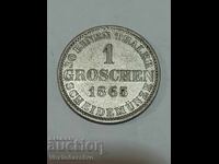 МОНЕТА-ГЕРМАНИЯ-1 сребърен грош 1865г.