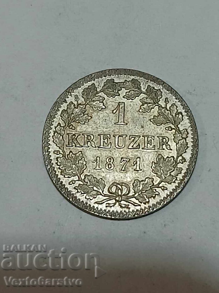 ΝΟΜΙΣΜΑ-ΓΕΡΜΑΝΙΑ-1 κρόιτσερ-Ασήμι-1871 ΝΟΜΙΣΜΑ-ΓΕΡΜΑΝΙΑ-1 κρόιτσερ-Ασήμι-1871