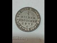 МОНЕТА-ГЕРМАНИЯ-1 /2 ра сребърен грош-1872г.