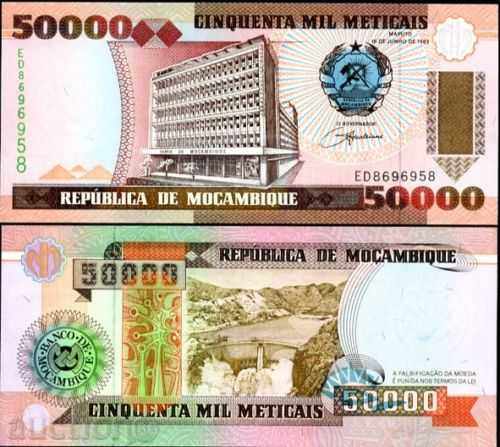 +++ MOZAMBIQUE 50000 MECATIES P 138 1993 UNC +++ +++ MOZAMBIQUE 50000 MECATIES P 138 1993 UNC +++
