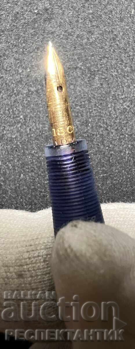 VINTAGE FOUNTAIN PEN 18 KARAT GOLD NIB PARKER 51 - 6 VINTAGE FOUNTAIN PEN 18 KARAT GOLD NIB PARKER 51 - 6