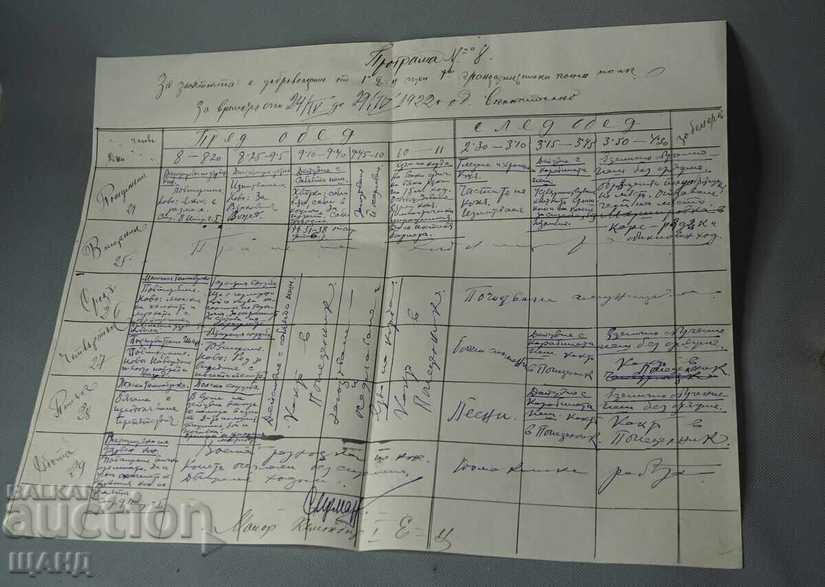 1922 Военна програма стрелба Командир Майор Сирманов 1922 Военна програма стрелба Командир Майор Сирманов